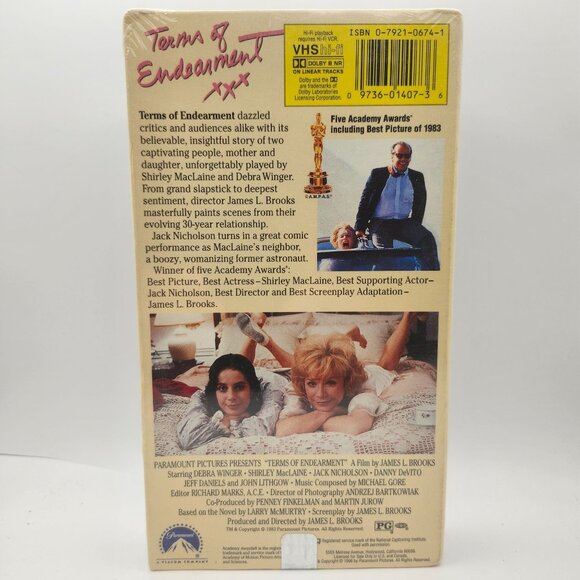 Terms Of Endearment VHS 1996 Paramount Sealed Promotional Screener Debra Winger - Picture 2 of 5
